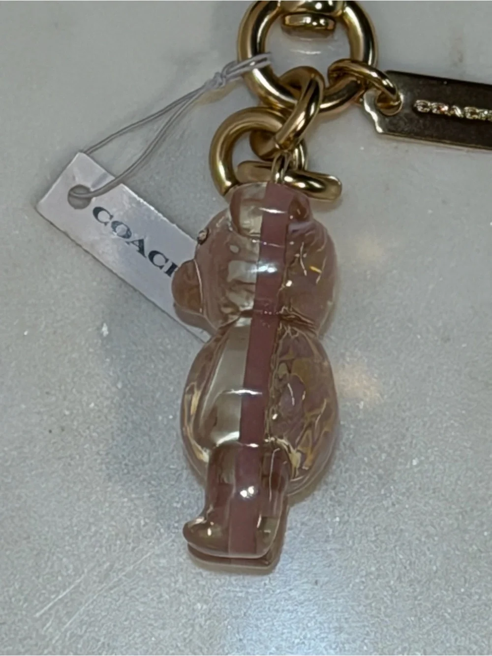Coach NWT Gummy Bear Pink Gold Bag Charm